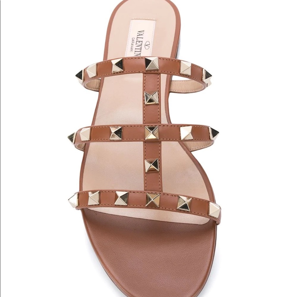 Valentino caged rockstud flat slide sandal Carmel